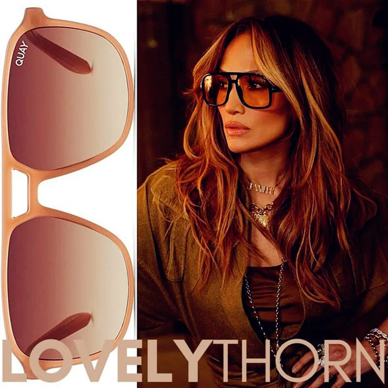 Oversized Mirror Women Sun Glasses for Women/Men Quay on the Fly Sunglasses Shades Gafas UV400 Fashion Sunglasses Women