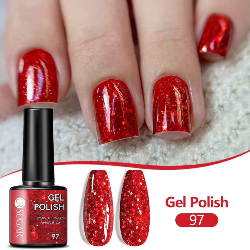 7/7.5Ml Nude Glitter Color Nail Gel Polish Semi-Permanent Varnish Soak off Nail Art Base Top Coat UV LED Gel Manicure