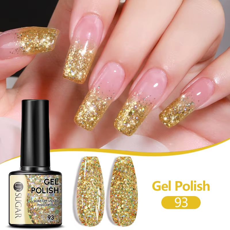 7/7.5Ml Nude Glitter Color Nail Gel Polish Semi-Permanent Varnish Soak off Nail Art Base Top Coat UV LED Gel Manicure