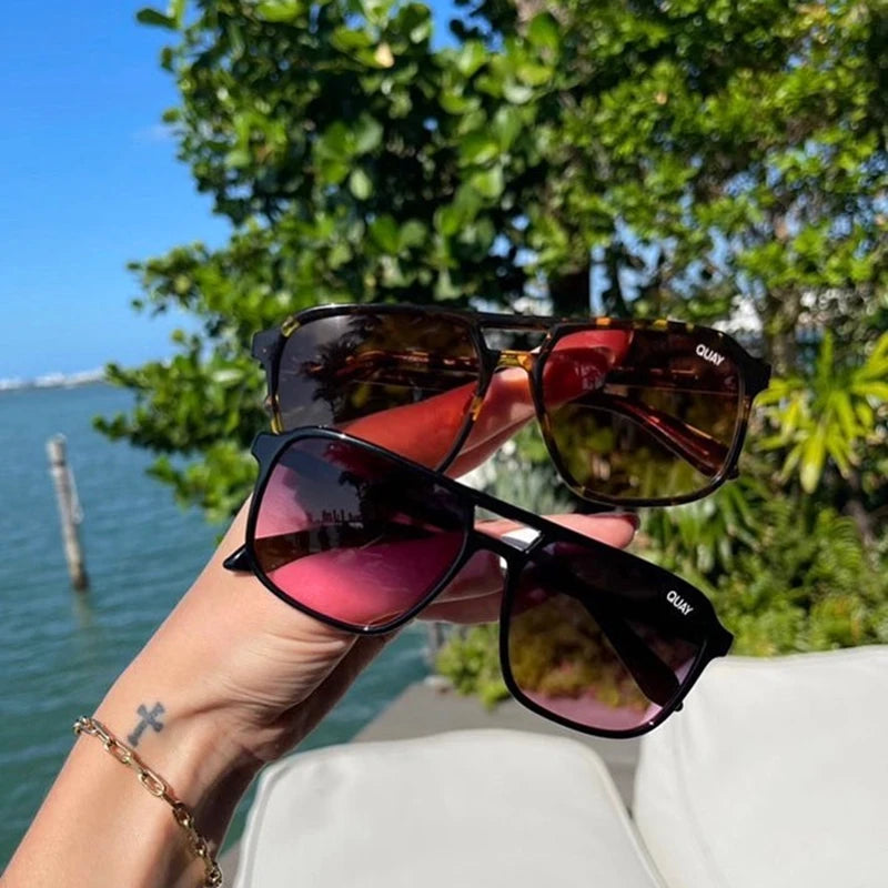 Oversized Mirror Women Sun Glasses for Women/Men Quay on the Fly Sunglasses Shades Gafas UV400 Fashion Sunglasses Women