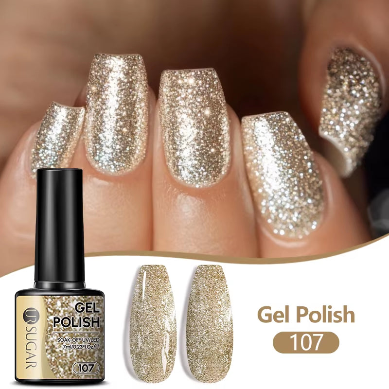 7/7.5Ml Nude Glitter Color Nail Gel Polish Semi-Permanent Varnish Soak off Nail Art Base Top Coat UV LED Gel Manicure