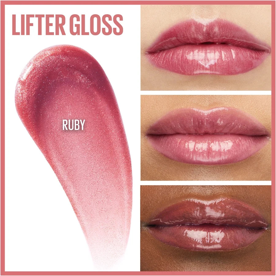 Lifter Gloss Lip Gloss Makeup with Hyaluronic Acid, Ruby