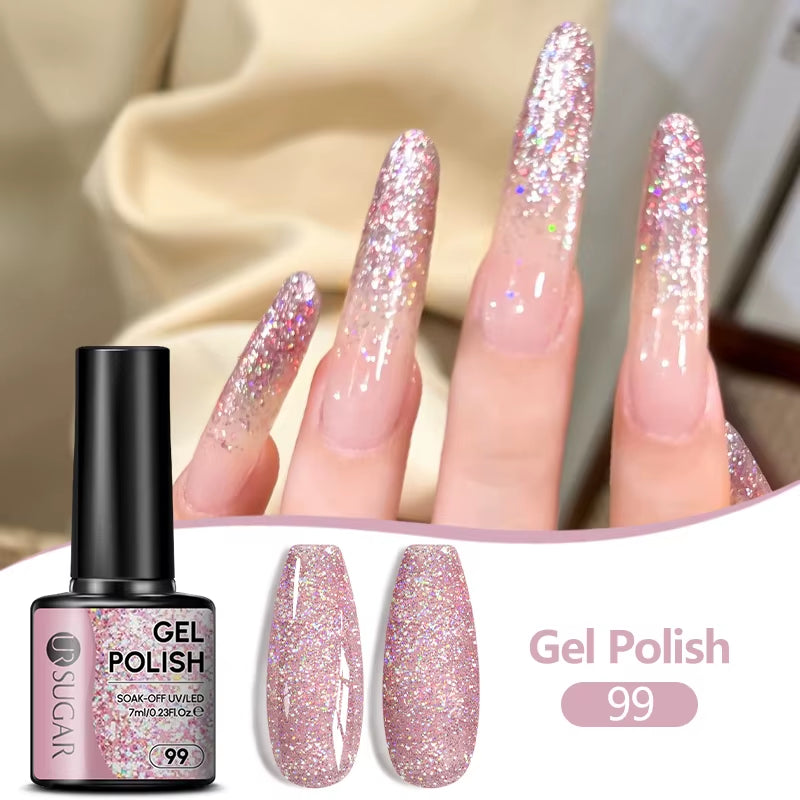 7/7.5Ml Nude Glitter Color Nail Gel Polish Semi-Permanent Varnish Soak off Nail Art Base Top Coat UV LED Gel Manicure