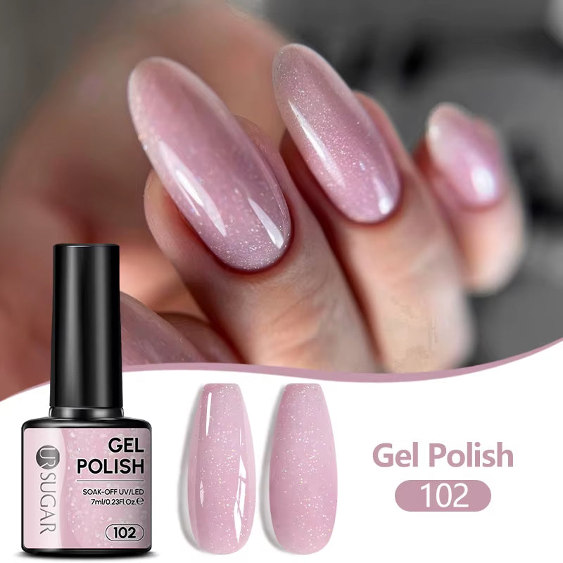 7/7.5Ml Nude Glitter Color Nail Gel Polish Semi-Permanent Varnish Soak off Nail Art Base Top Coat UV LED Gel Manicure