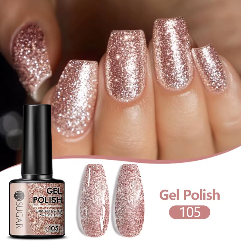 7/7.5Ml Nude Glitter Color Nail Gel Polish Semi-Permanent Varnish Soak off Nail Art Base Top Coat UV LED Gel Manicure