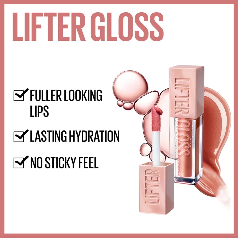 Lifter Gloss Lip Gloss Makeup with Hyaluronic Acid, Ruby