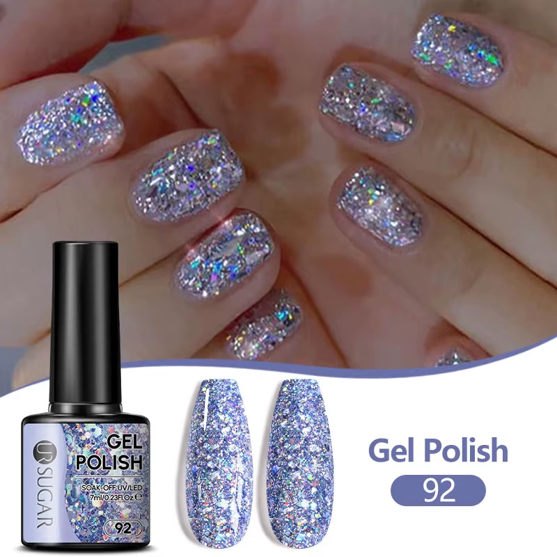 7/7.5Ml Nude Glitter Color Nail Gel Polish Semi-Permanent Varnish Soak off Nail Art Base Top Coat UV LED Gel Manicure