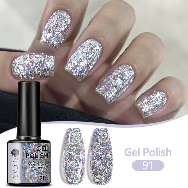 7/7.5Ml Nude Glitter Color Nail Gel Polish Semi-Permanent Varnish Soak off Nail Art Base Top Coat UV LED Gel Manicure