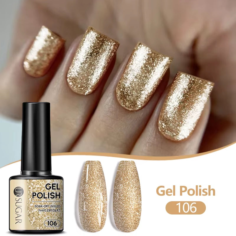 7/7.5Ml Nude Glitter Color Nail Gel Polish Semi-Permanent Varnish Soak off Nail Art Base Top Coat UV LED Gel Manicure