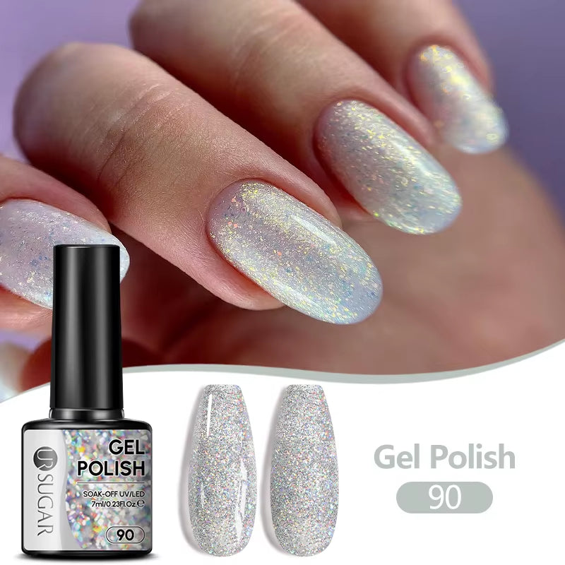 7/7.5Ml Nude Glitter Color Nail Gel Polish Semi-Permanent Varnish Soak off Nail Art Base Top Coat UV LED Gel Manicure