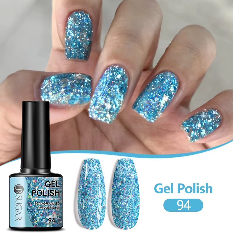 7/7.5Ml Nude Glitter Color Nail Gel Polish Semi-Permanent Varnish Soak off Nail Art Base Top Coat UV LED Gel Manicure