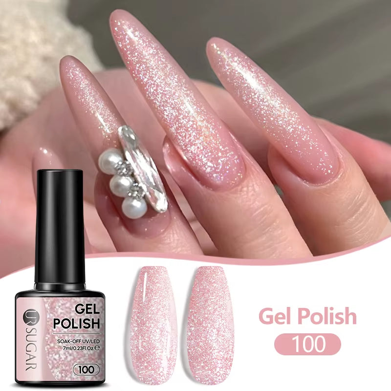 7/7.5Ml Nude Glitter Color Nail Gel Polish Semi-Permanent Varnish Soak off Nail Art Base Top Coat UV LED Gel Manicure