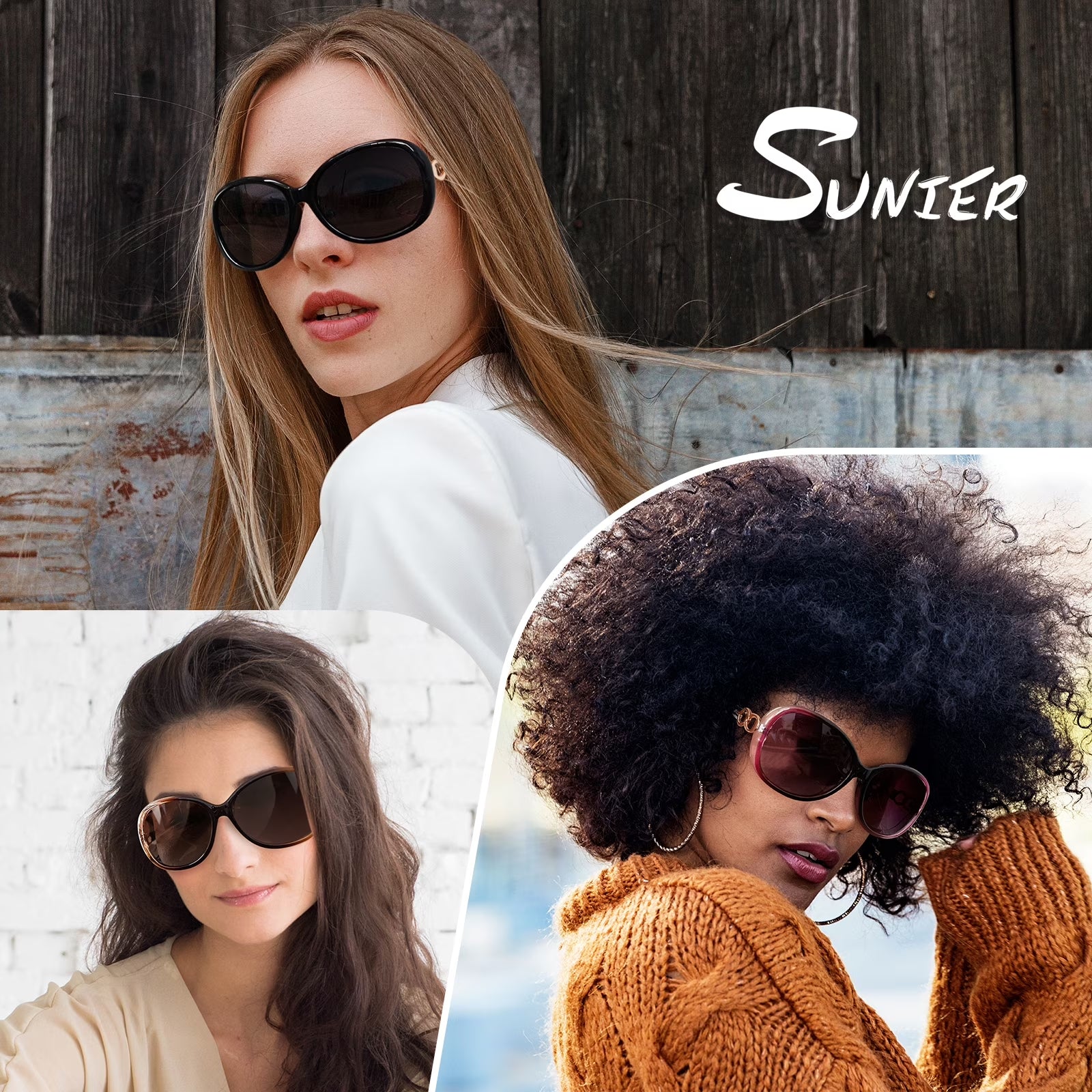 Women'S Oversized Polarized Sunglasses Butterfly Shades for Driving-2 Pack