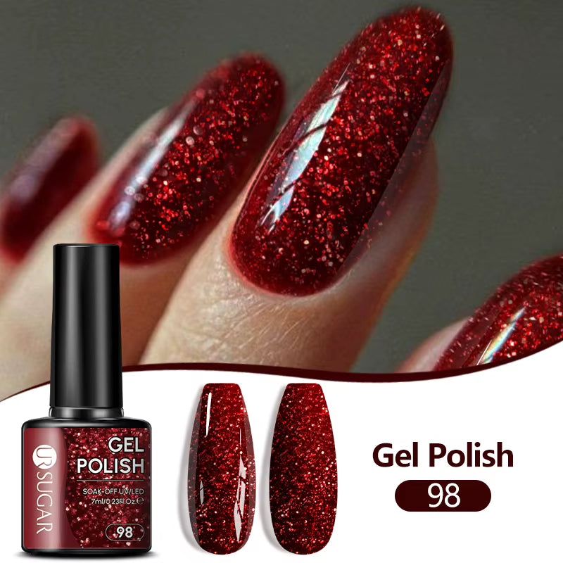 7/7.5Ml Nude Glitter Color Nail Gel Polish Semi-Permanent Varnish Soak off Nail Art Base Top Coat UV LED Gel Manicure
